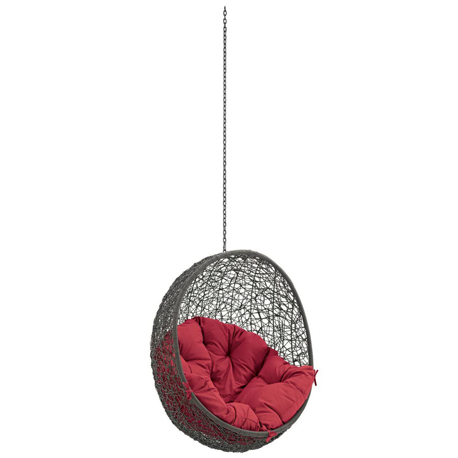 Cornice Outdoor Patio Swing Chair Without Stand in Gray Red