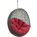 Cornice Outdoor Patio Swing Chair Without Stand in Gray Red