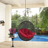 Cornice Outdoor Patio Swing Chair Without Stand in Gray Red