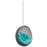 Cornice Outdoor Patio Swing Chair Without Stand in Gray Turquoise