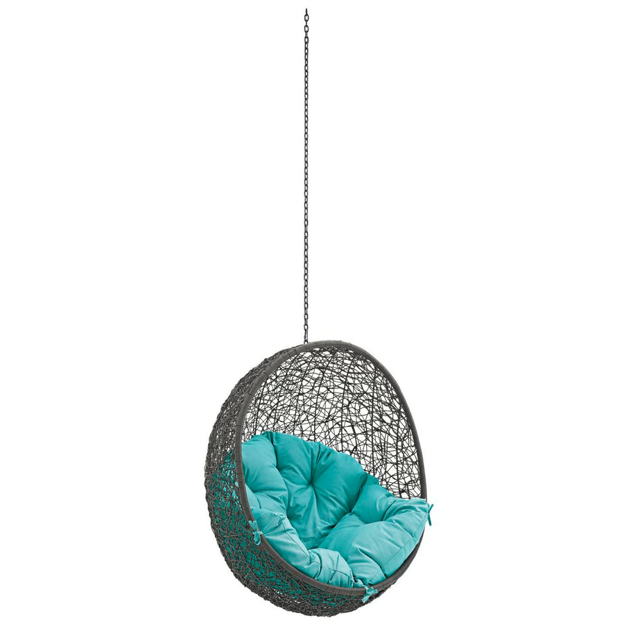 Cornice Outdoor Patio Swing Chair Without Stand in Gray Turquoise