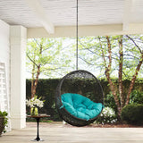 Cornice Outdoor Patio Swing Chair Without Stand in Gray Turquoise