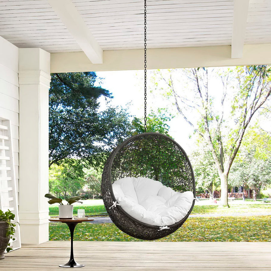 Cornice Outdoor Patio Swing Chair Without Stand in Gray White