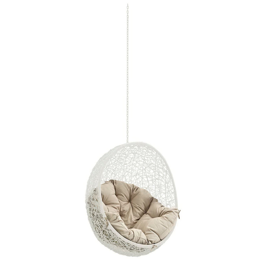 Cornice Outdoor Patio Swing Chair Without Stand in White Beige