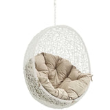 Cornice Outdoor Patio Swing Chair Without Stand in White Beige