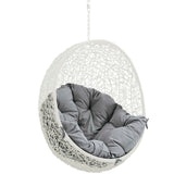 Cornice Outdoor Patio Swing Chair Without Stand in White Gray