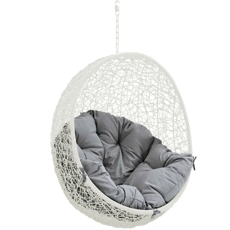 Cornice Outdoor Patio Swing Chair Without Stand in White Gray