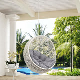 Cornice Outdoor Patio Swing Chair Without Stand in White Gray