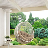 Cornice Outdoor Patio Swing Chair Without Stand in White Mocha