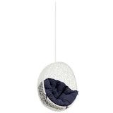 Cornice Outdoor Patio Swing Chair Without Stand in White Navy