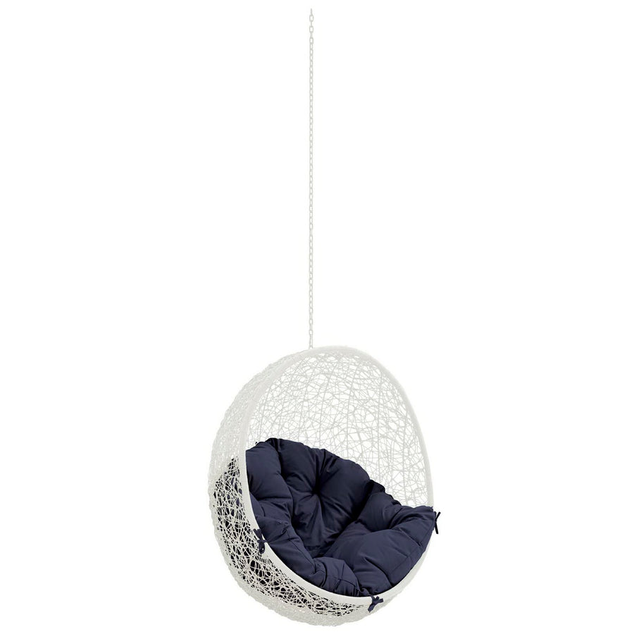 Cornice Outdoor Patio Swing Chair Without Stand in White Navy