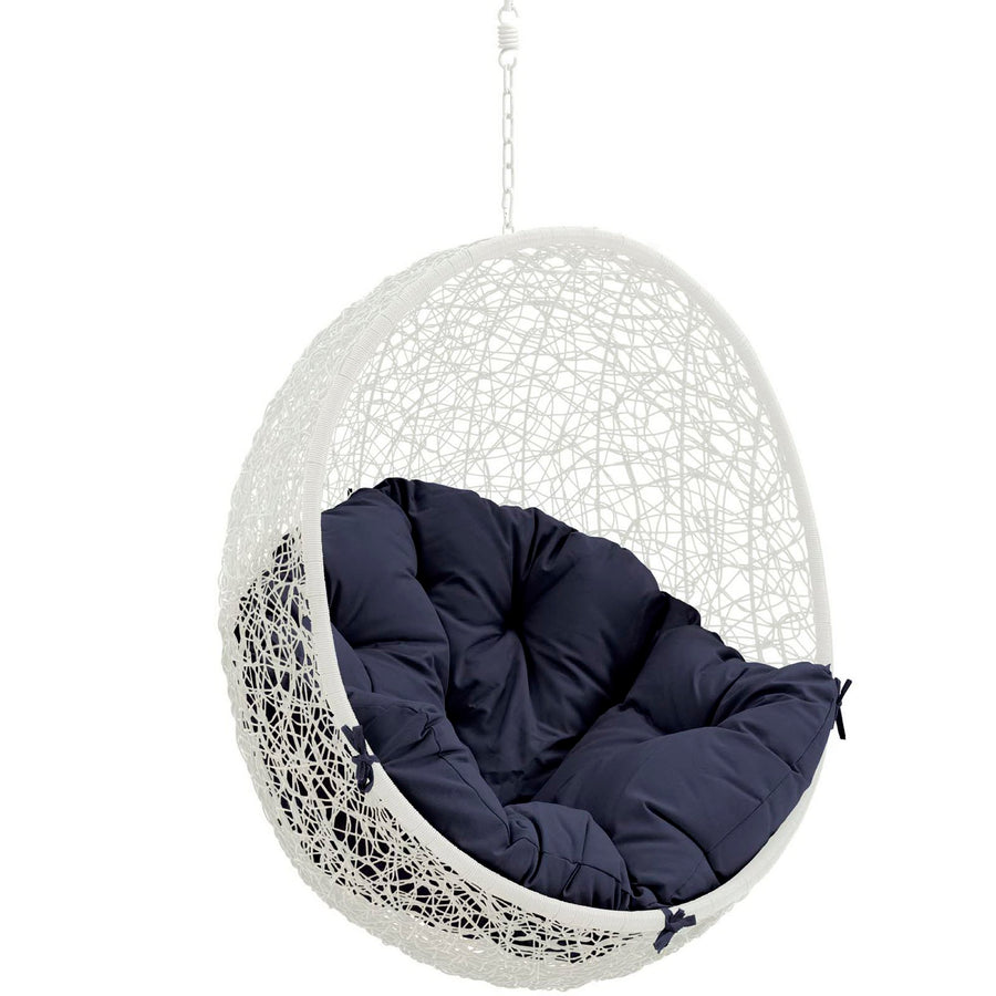 Cornice Outdoor Patio Swing Chair Without Stand in White Navy