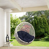 Cornice Outdoor Patio Swing Chair Without Stand in White Navy