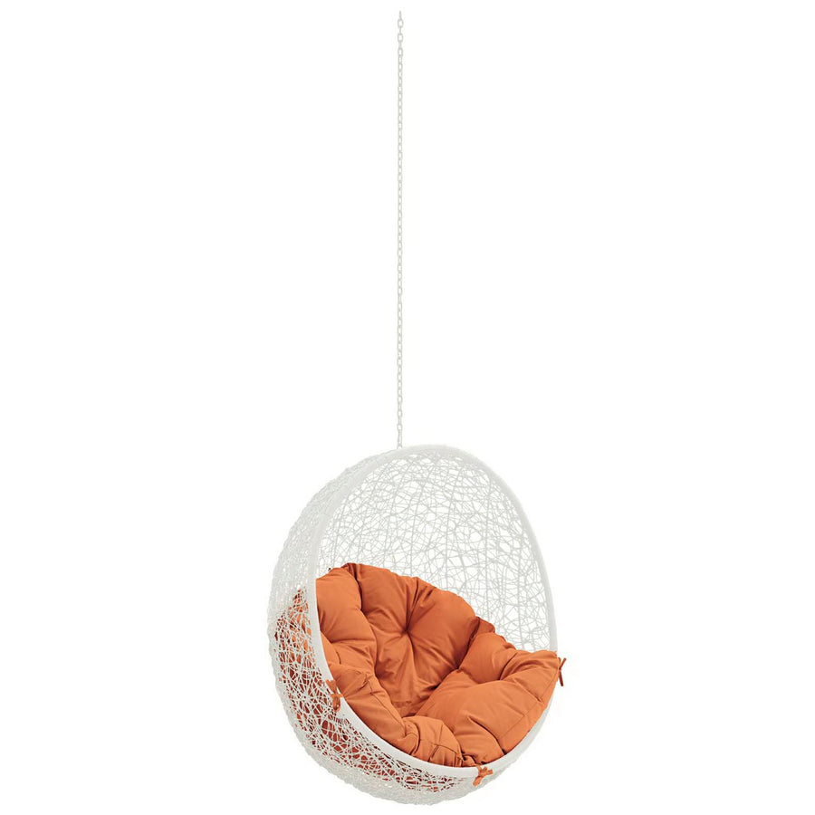 Cornice Outdoor Patio Swing Chair Without Stand in White Orange