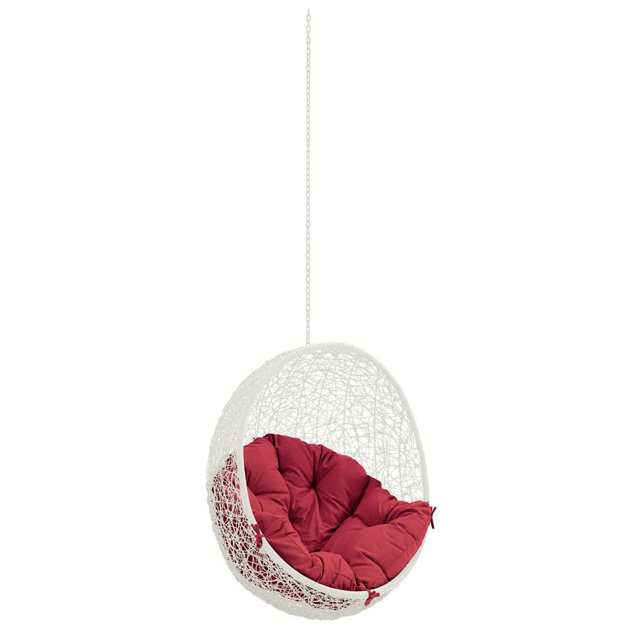 Cornice Outdoor Patio Swing Chair Without Stand in White Red
