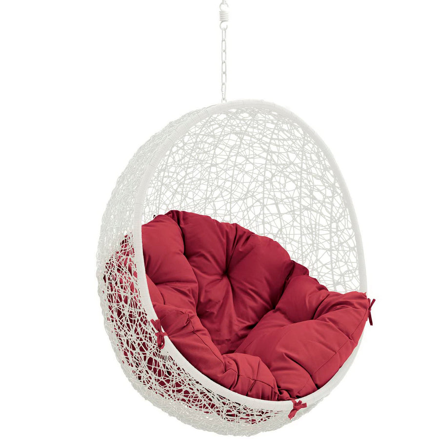 Cornice Outdoor Patio Swing Chair Without Stand in White Red