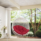 Cornice Outdoor Patio Swing Chair Without Stand in White Red