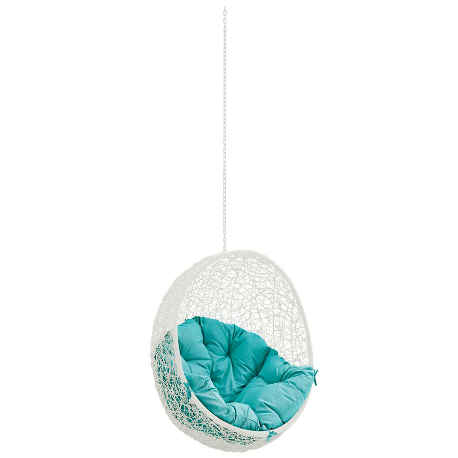 Cornice Outdoor Patio Swing Chair Without Stand in White Turquoise