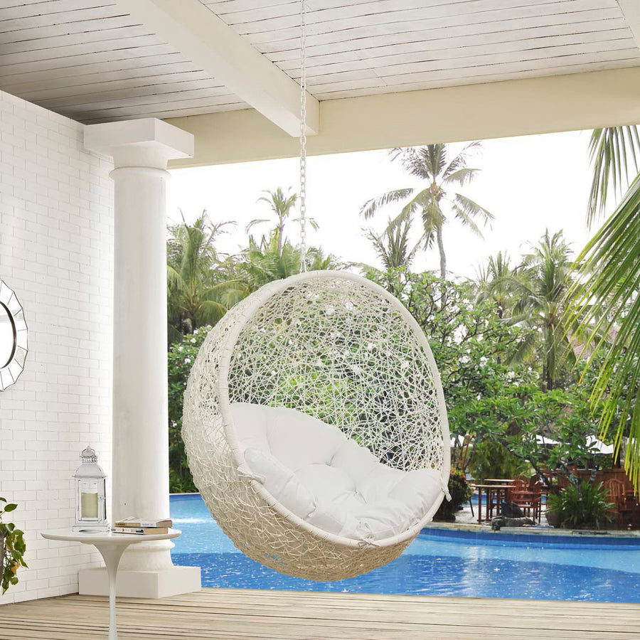 Cornice Outdoor Patio Swing Chair Without Stand in White