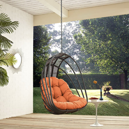 Whisk Outdoor Patio Swing Chair Without Stand in Orange