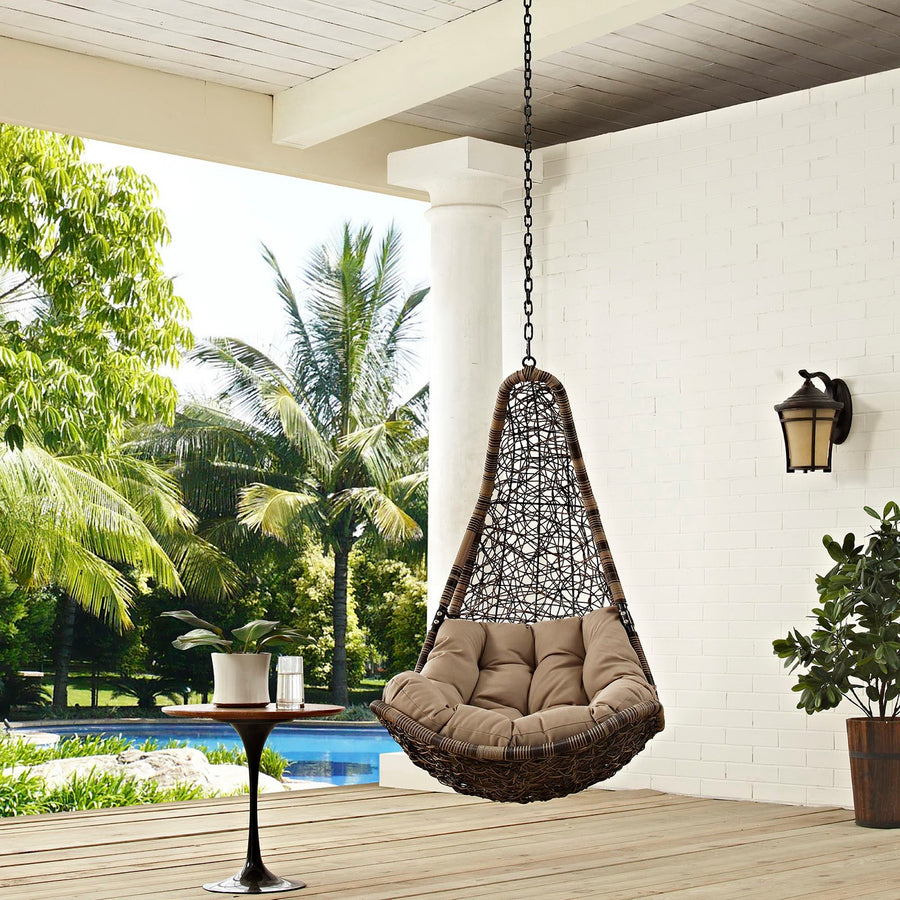 Mistral Outdoor Patio Swing Chair Without Stand in Black Mocha