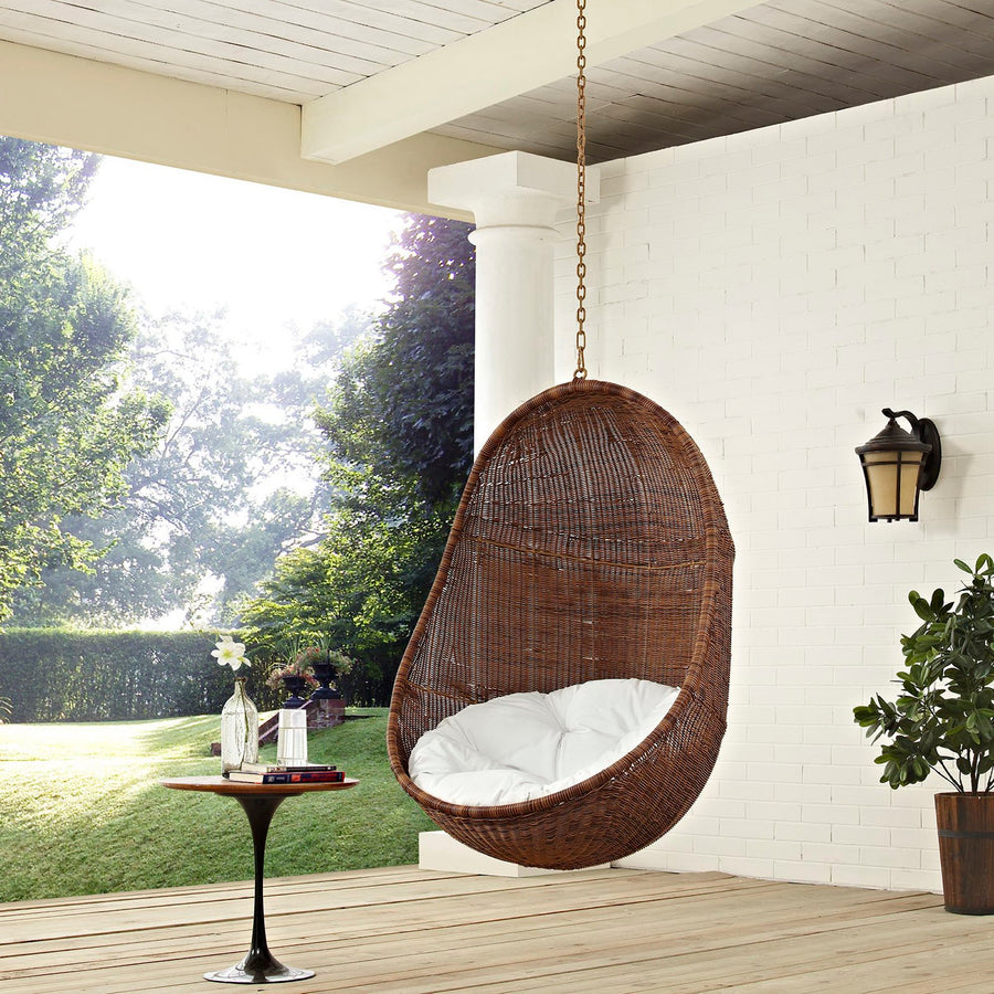 Foehn Outdoor Patio Swing Chair Without Stand in Coffee White