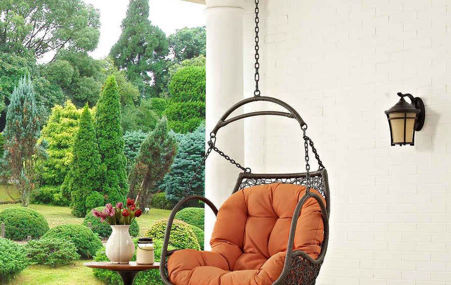 Auster Outdoor Patio Swing Chair Without Stand in Orange