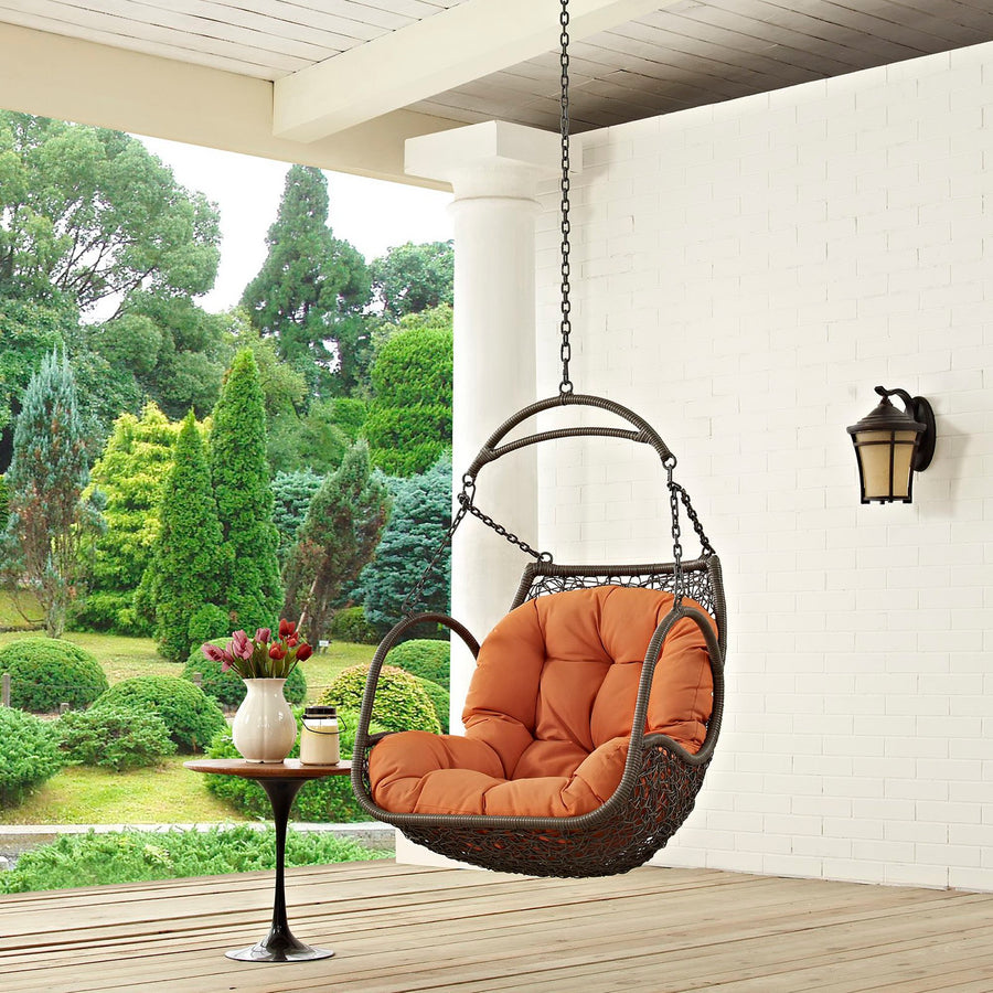Auster Outdoor Patio Swing Chair Without Stand in Orange