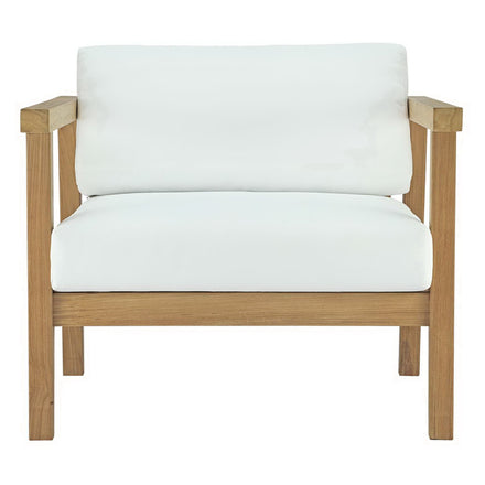 Bayport 6 Piece Outdoor Patio Teak Set in Natural White