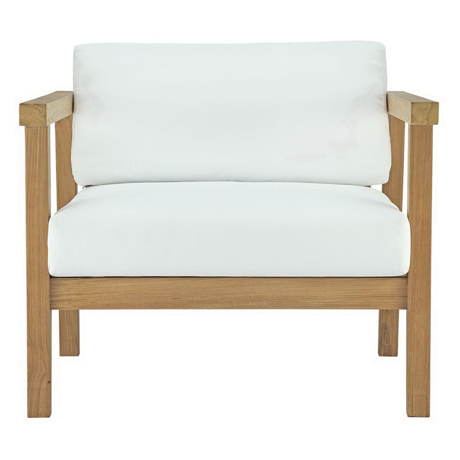Fable 6 Piece Outdoor Patio Teak Set in Natural White