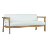 Fable Outdoor Patio Teak Sofa in Natural White