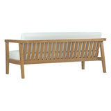 Fable Outdoor Patio Teak Sofa in Natural White