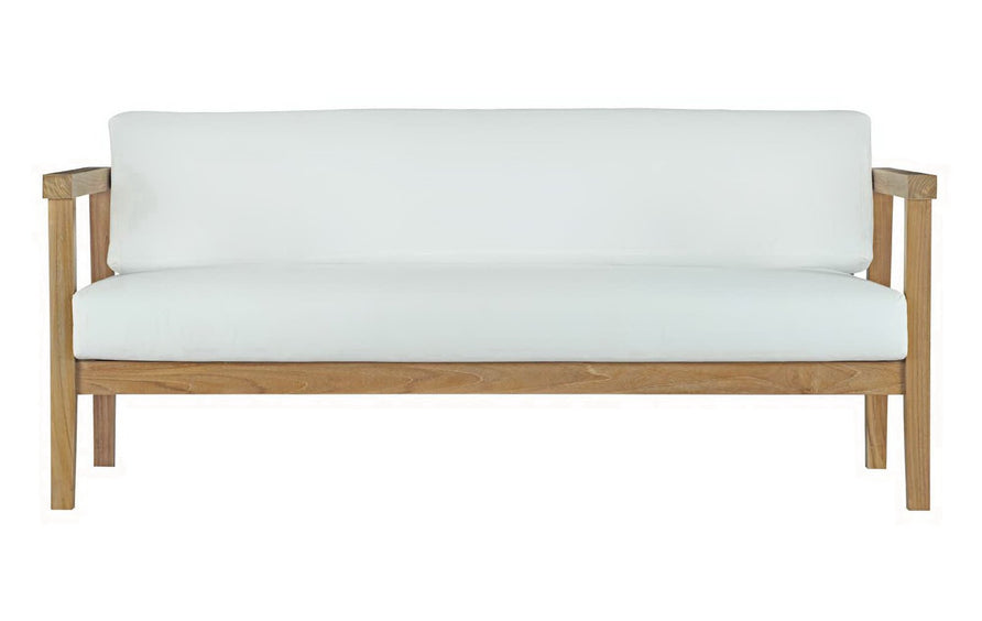Fable Outdoor Patio Teak Sofa in Natural White