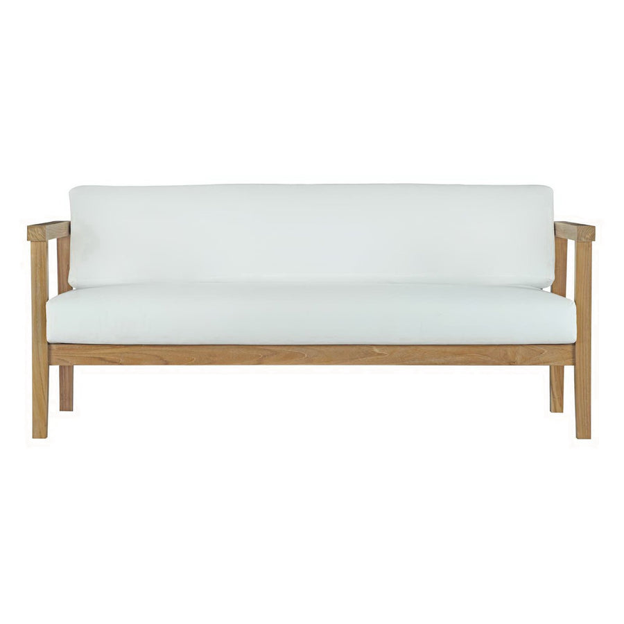 Fable Outdoor Patio Teak Sofa in Natural White