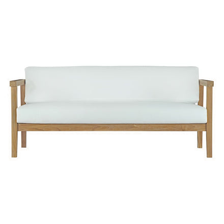 Bayport 4 Piece Outdoor Patio Teak Set in Natural White