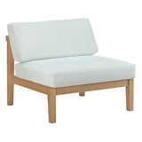 Fable Outdoor Patio Teak Armless in Natural White