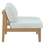 Fable Outdoor Patio Teak Armless in Natural White