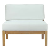 Fable Outdoor Patio Teak Armless in Natural White