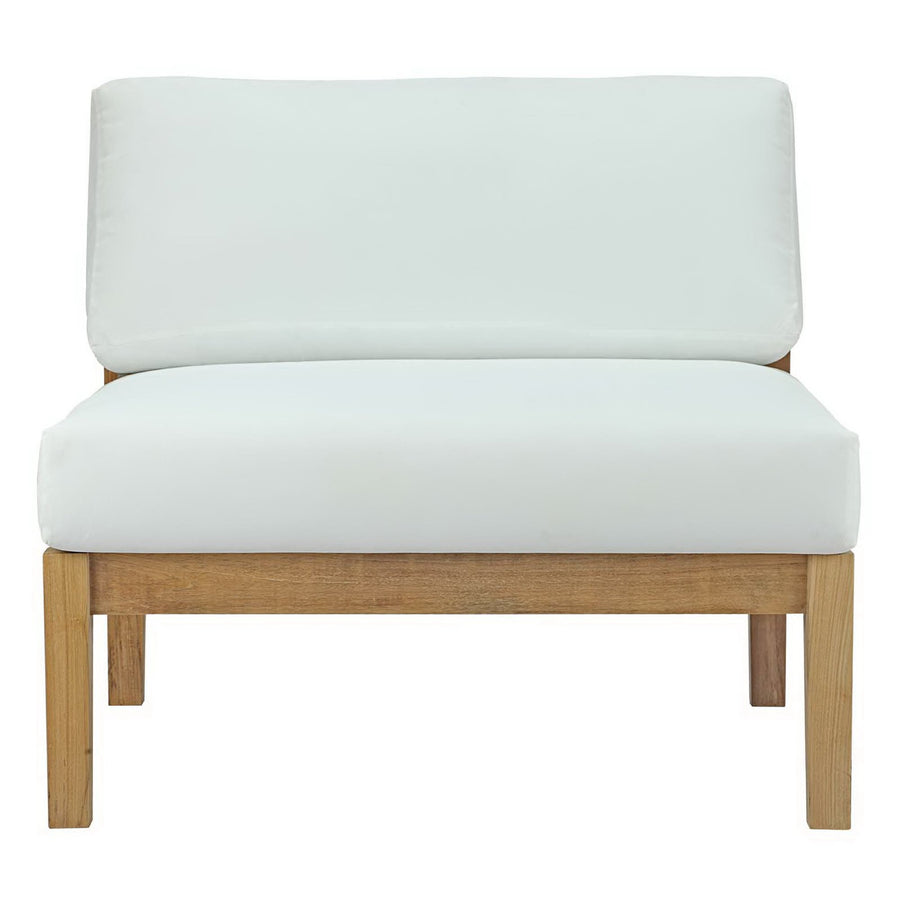 Fable Outdoor Patio Teak Armless in Natural White