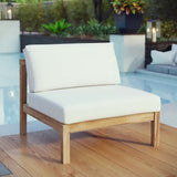 Fable Outdoor Patio Teak Armless in Natural White