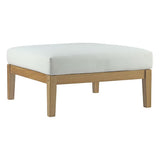 Fable Outdoor Patio Teak Ottoman in Natural White