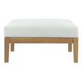 Fable Outdoor Patio Teak Ottoman in Natural White