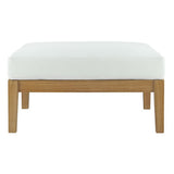 Fable Outdoor Patio Teak Ottoman in Natural White