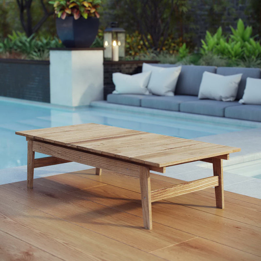 Fable Outdoor Patio Teak Coffee Table in Natural