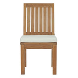 Cove Outdoor Patio Teak Dining Chair in Natural White