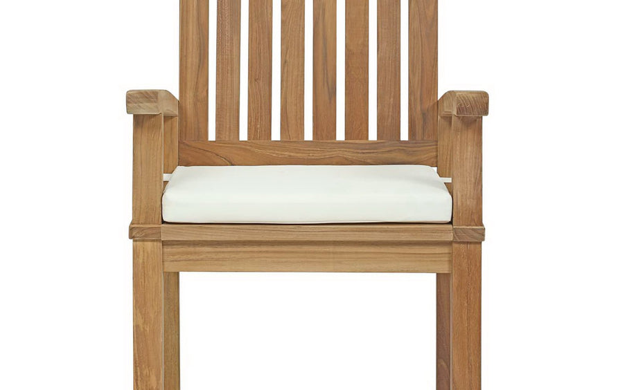 Cove Outdoor Patio Teak Dining Chair in Natural White