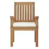 Cove Outdoor Patio Teak Dining Chair in Natural White