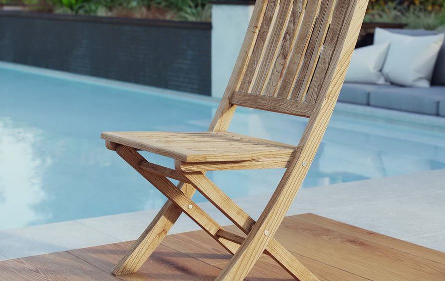 Cove Outdoor Patio Teak Folding Chair in Natural