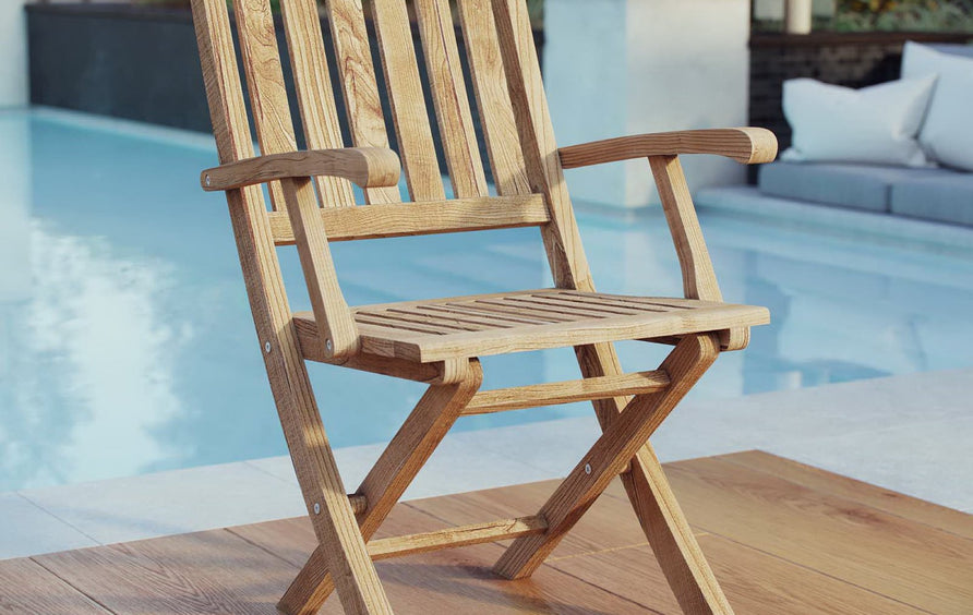 Cove Outdoor Patio Teak Folding Chair in Natural