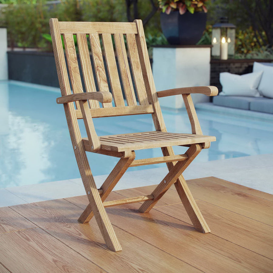 Cove Outdoor Patio Teak Folding Chair in Natural